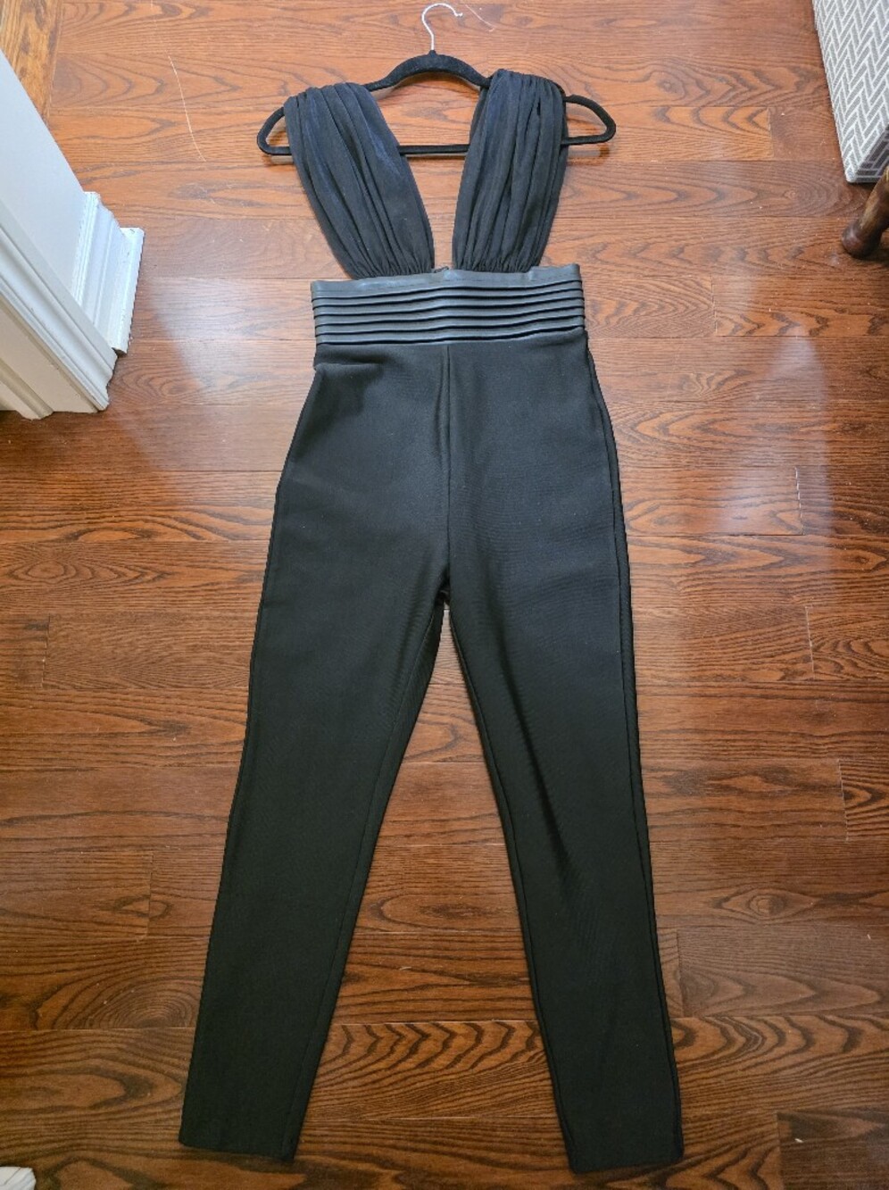 Fashion Nova Black High-Rib Waist Trousers
